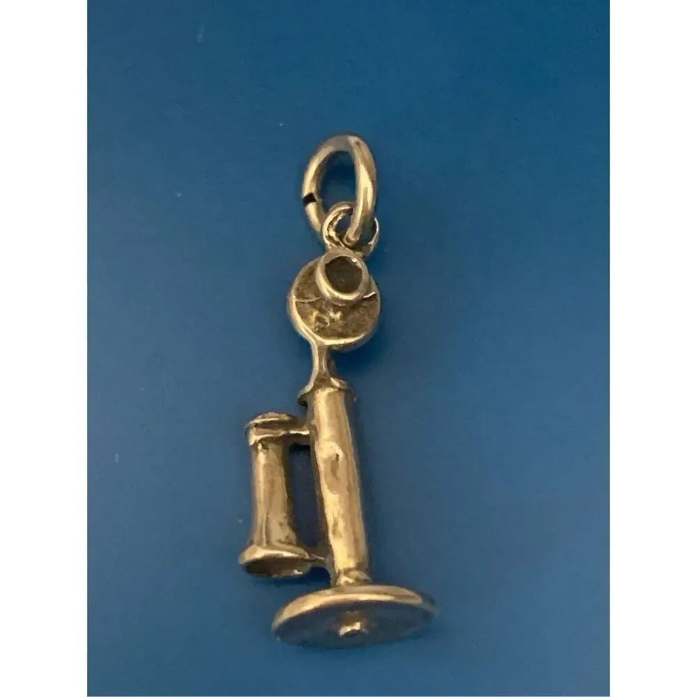 Phone Candlestick Sterling Silver Jewelry Charm #household gadgets
